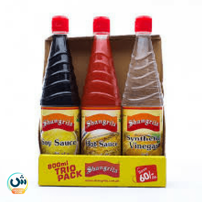 Shangrila Hot Sauce, Synthetic Vinegar & Soy Sauce Trio Pack