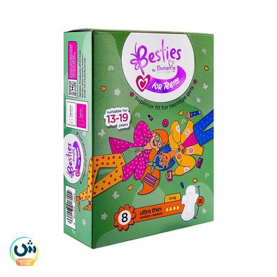 Besties By Butterfly For Teens Ultra Thin Long Sanitary Napkins
