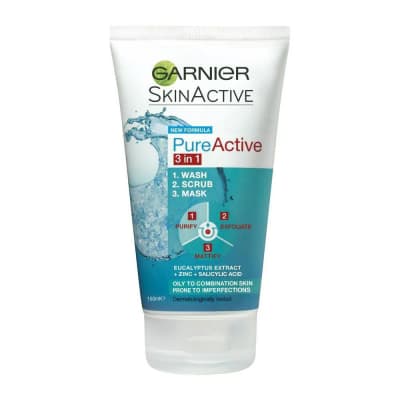Garnier SkinActive PureActive 3 in 1 Wash Scrub Mask