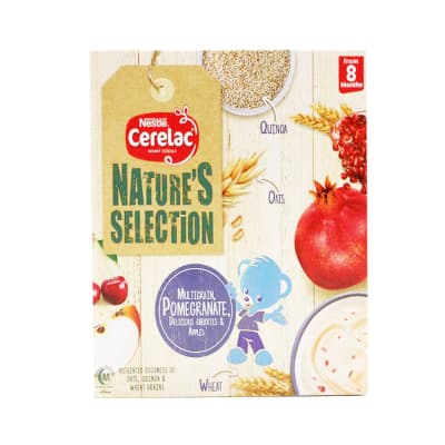 Nestle Cerelac Nature's Selection Multigrain Pomegranate, Delicious Cherries & Apples