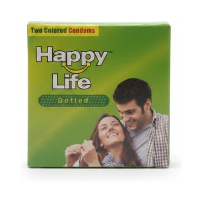Happy Life Dotted Two Colored Condoms
