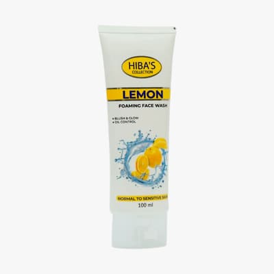 Hiba's Collection Lemon Foaming Face Wash For Normal To Sensitive Skin, Blush & Glow, Oil Control