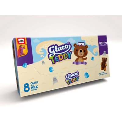 Gluco Teddy Cakes with Milk Filling