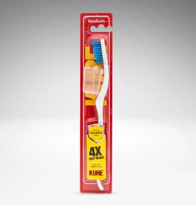 Kure Toothbrush Medium Bacteria Guard 4x Deep Reach