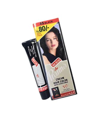 Praima Cream Hair Color with Conditioner 45 Black