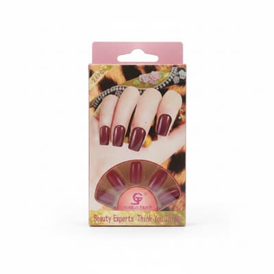 Artificial Press-On Nails Maroon