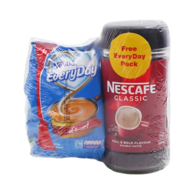 Nescafe Classic Soluble Coffee 200g with Free Nestle EveryDay Powder Tea Whitener 220g