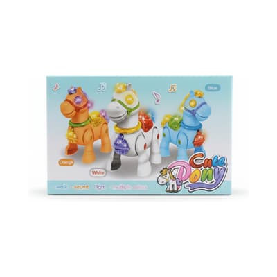 Cute Pony Toy With Walk, Sound, Light, Multiple Colors