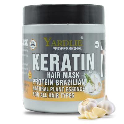Yardlie Professional Keratin Hair Mask Protein Brazilian Natural Plant Essence with Garlic for All Hair Types