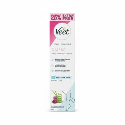 Veet Pure Hair Removal Cream Sensitive Skin with Raspberry & Violet Fragrance
