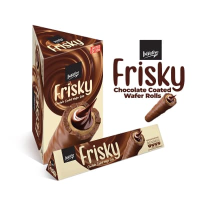 Frisky Chocolate Coated Wafer Rolls Box