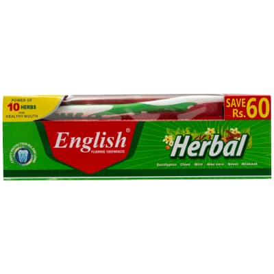 English Herbal Toothpaste & Brush Pack