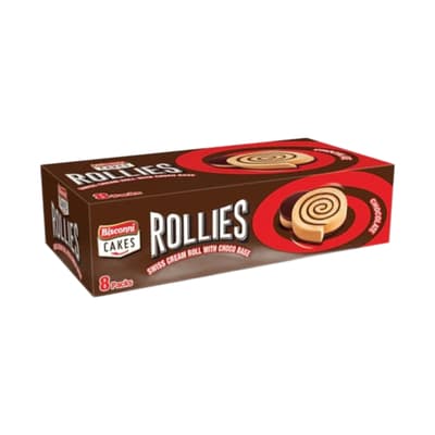 Bisconni Rollies Swiss Cream Roll With Choco Base, Chocolate