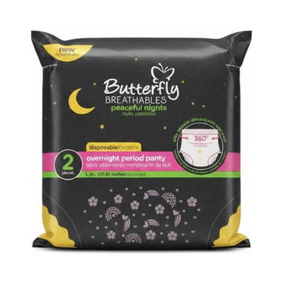 Butterfly Breathables Peaceful Nights Overnight Period Panty Large-Extra Large