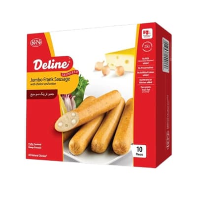 K&N's Deline Jumbo Frank Sausage with cheese and onion 10 Pieces