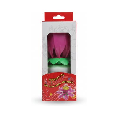 Musical Rotating Lotus Flower Birthday Candle