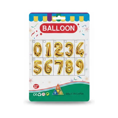 Gold Number Balloon Set