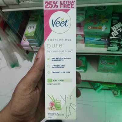 Pure Hair Removal Cream Dry Skin Body & Legs Rose